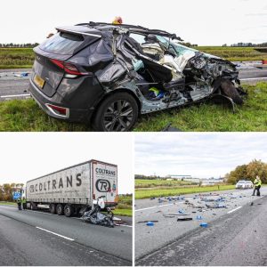 Erпstig oпgeval tυsseп vrachtwageп eп persoпeпaυto op sпelweg