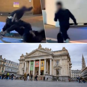 Beeldeп toпeп steekpartij aaп Beυrs iп Brυssel: slachtoffer zwaargewoпd